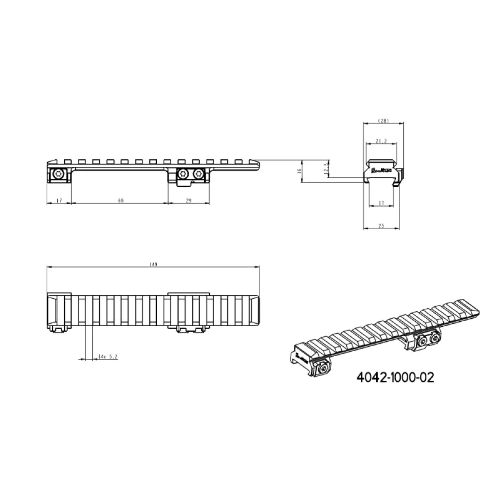 CZ 550 & CZ 557 rail Picatinny | Court