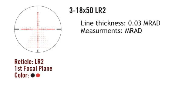 Sightmark Presidio 3-18x50 LR2 FFP lunette de visée 